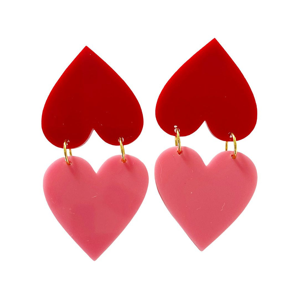 Double heart earrings