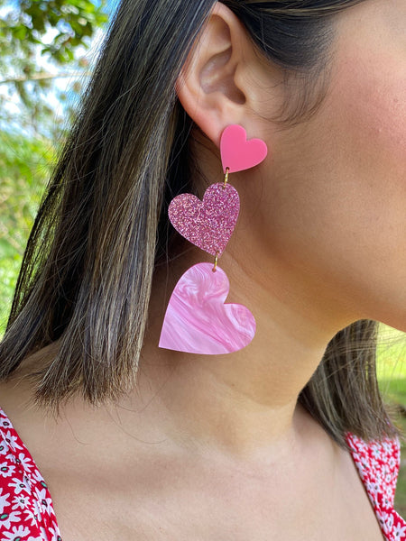 Three hearts earrings