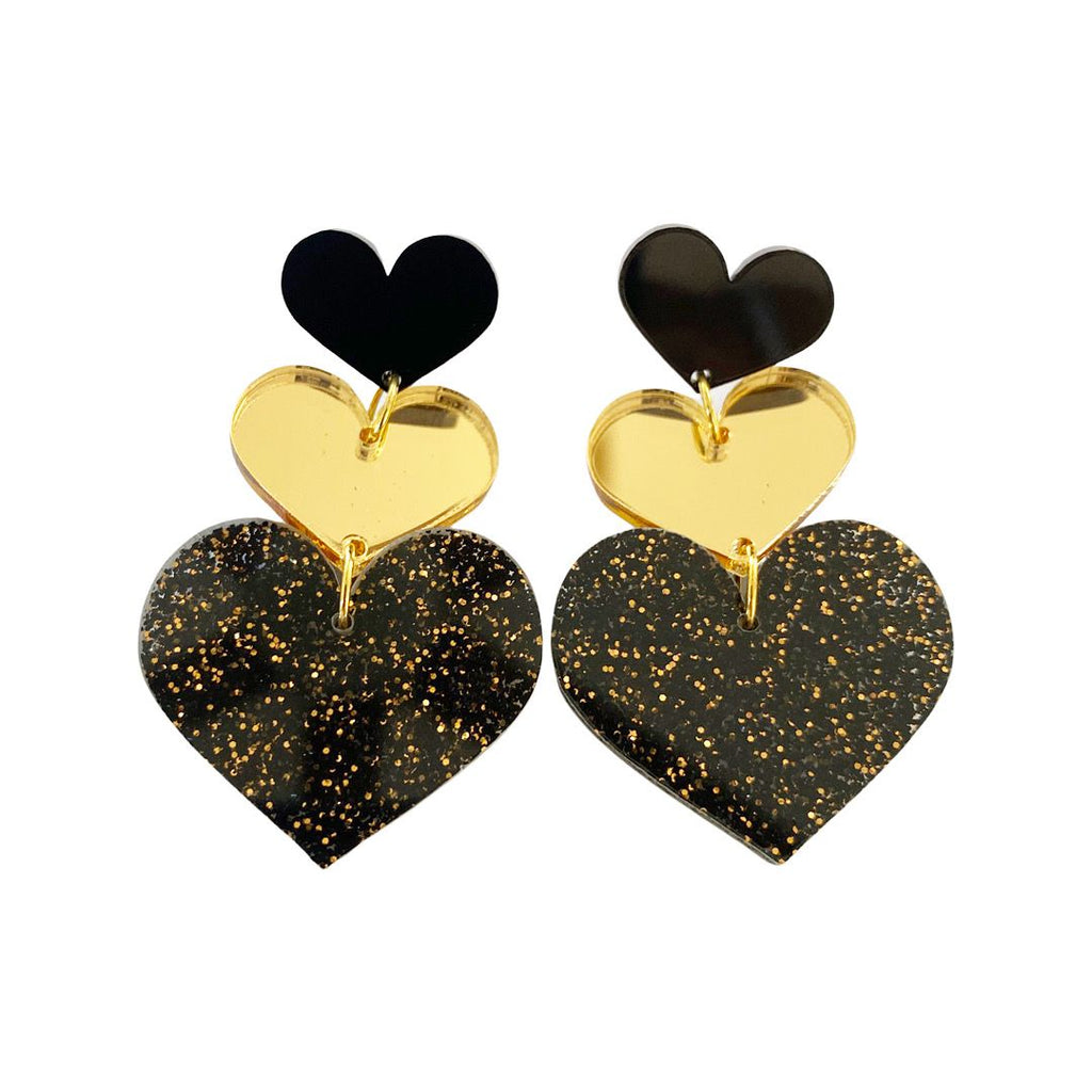 Three hearts earrings