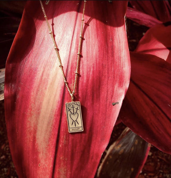 The Heart Tarot card pendant