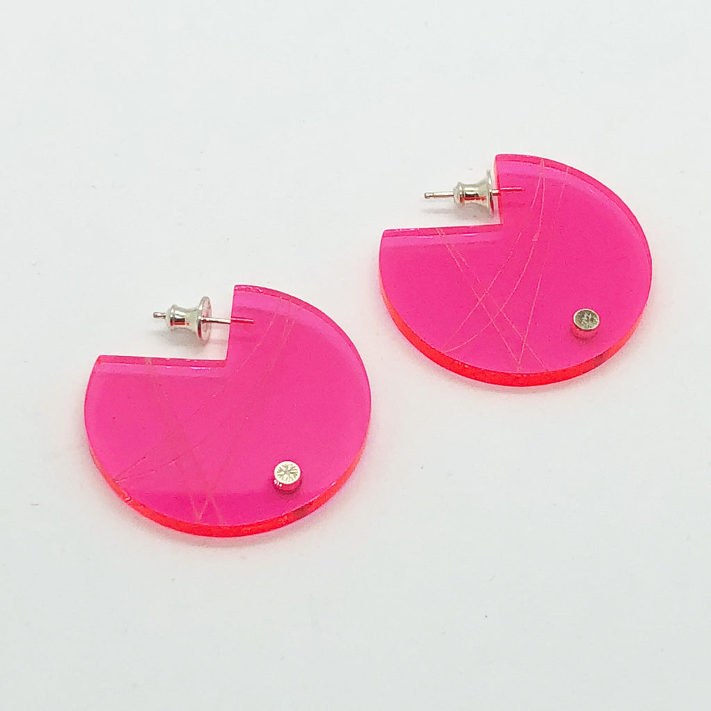 Pak neon pink earrings