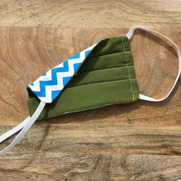 Reversible Chevron & army green mask