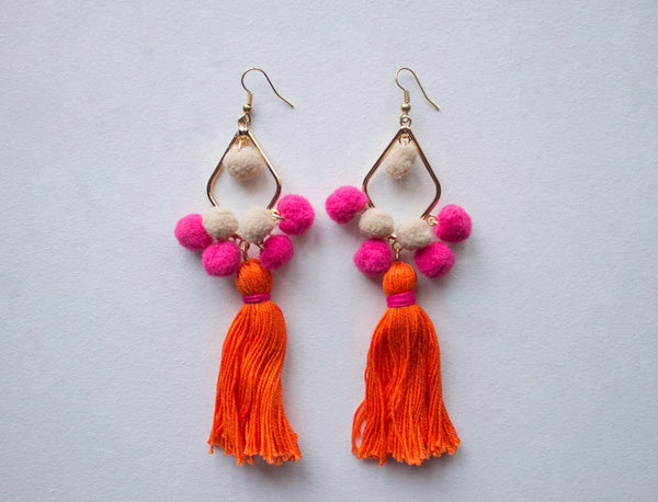 Penelope orange earrings