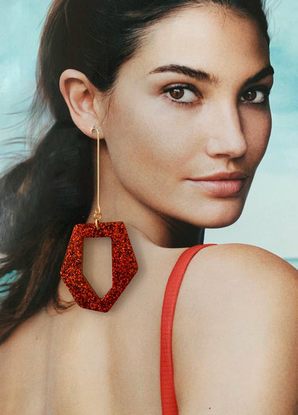 Resina red earrings