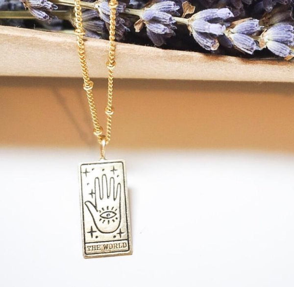 The World Tarot card pendant